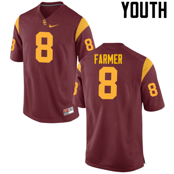 Youth #8 George Farmer USC Trojans College Football Jerseys-Red